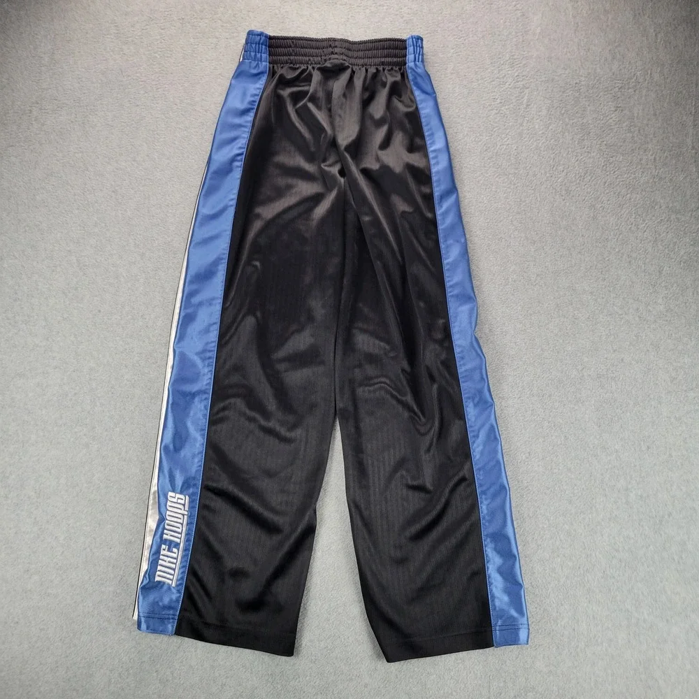 Nike‎ Kids Vintage Tear Away Track Pants Black Blue Snap Side Warmup L 14-16